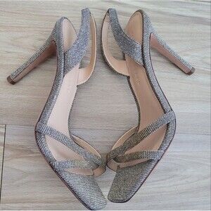 Veronica Beard Analita Slingback Sandal Metallic Heels Size 7 Elegant Wedding